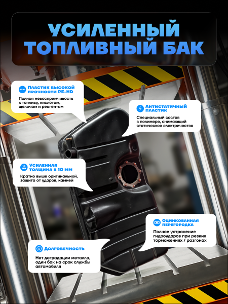 Пластиковый топливный бак Ваз 2108-2115, Lada Priora (21082110101370) инжектор  (bolt-on)